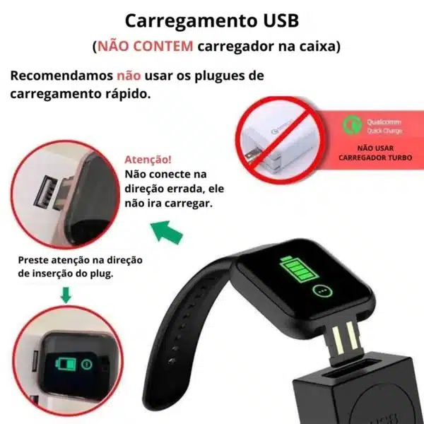 Smartwatch D20 - Relógio Inteligente y68 Esportivo Bluetooth Android/iOS - Image 6