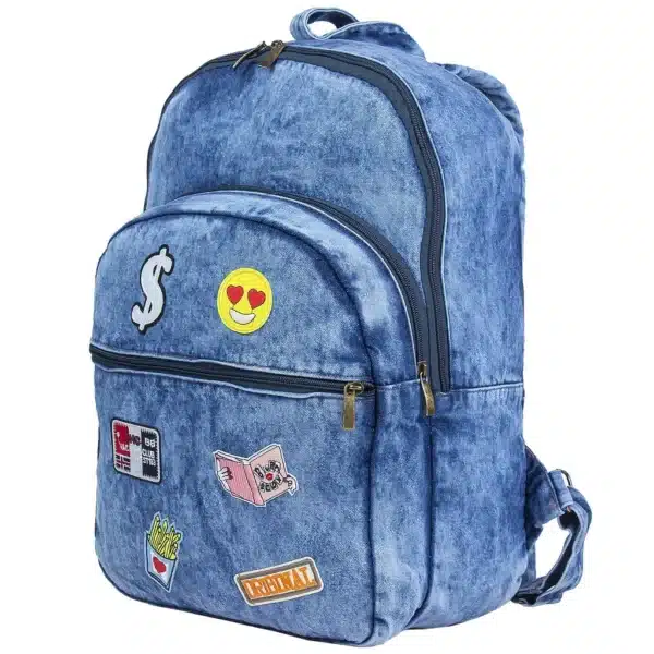 Mochila Jeans feminina Personalizada com patches sortidos Reforçada - Image 4